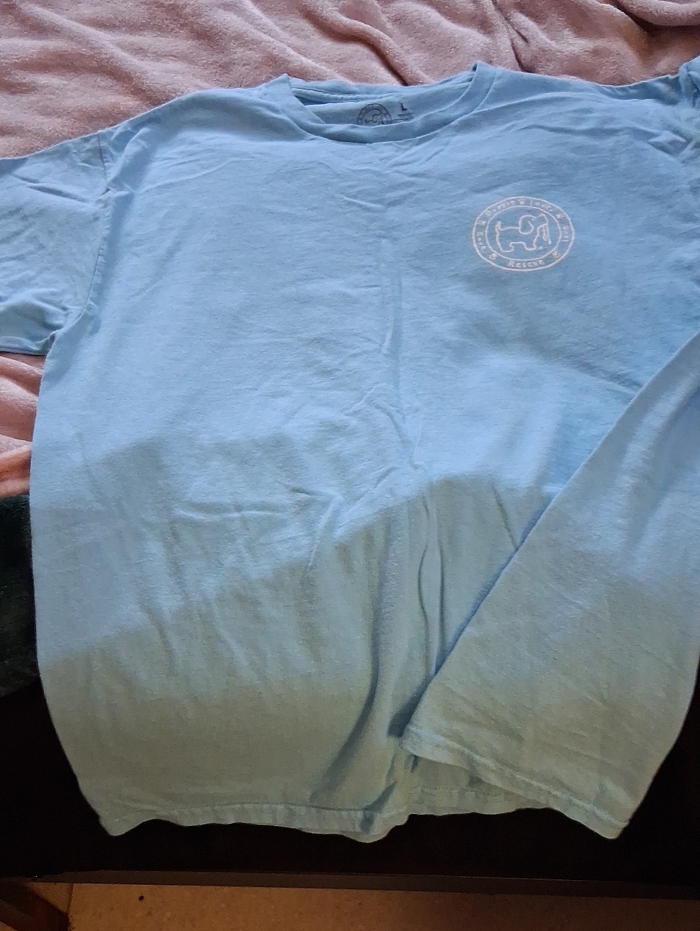 Light Blue Short Sleeve Tee with Small Chest Logo